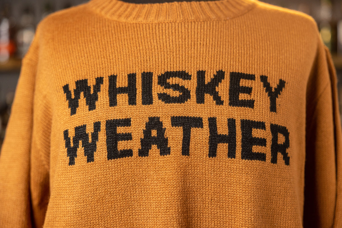 Textured Whiskey Long Sleeve Knit Sweatshirt