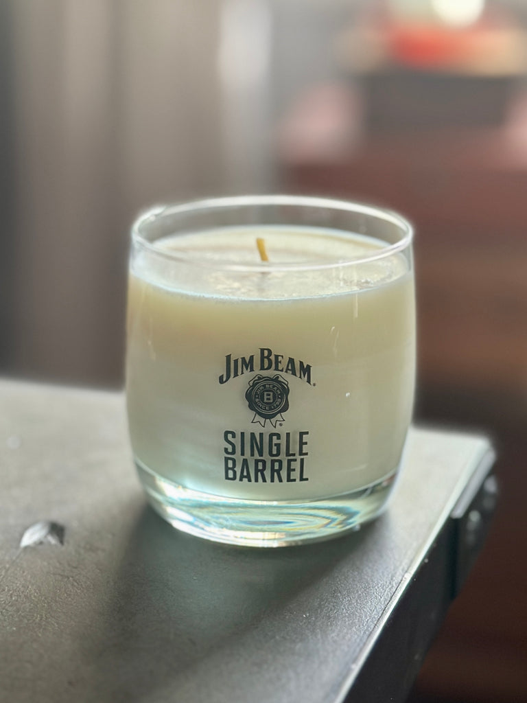 Jim Beam Single Barrel Rocks Glass Candle - Barrel Proof Scent