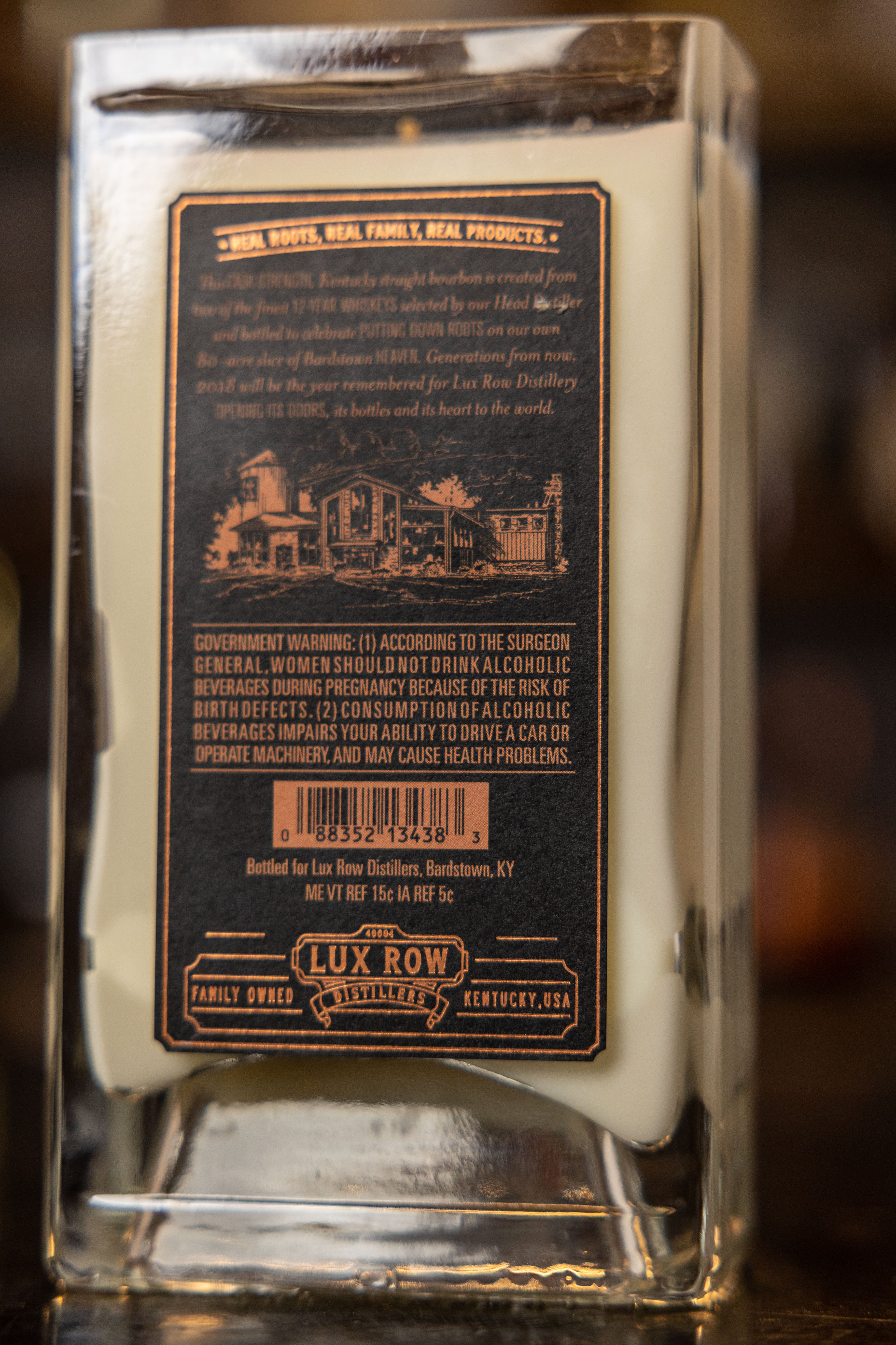 Lux Row Distillers 12 Year Bottle Candle