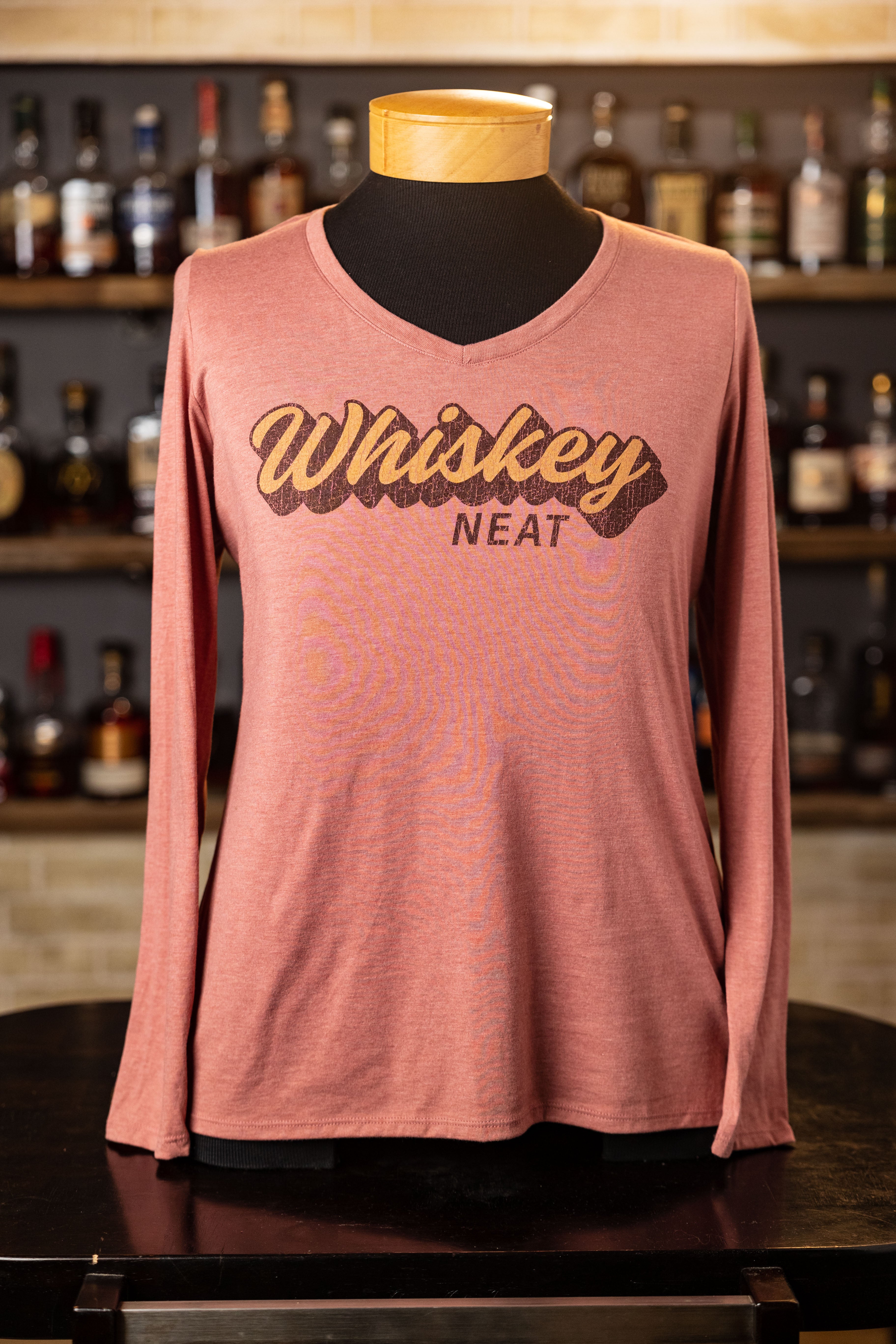 Whiskey Neat Women's Long Sleeve V-neck