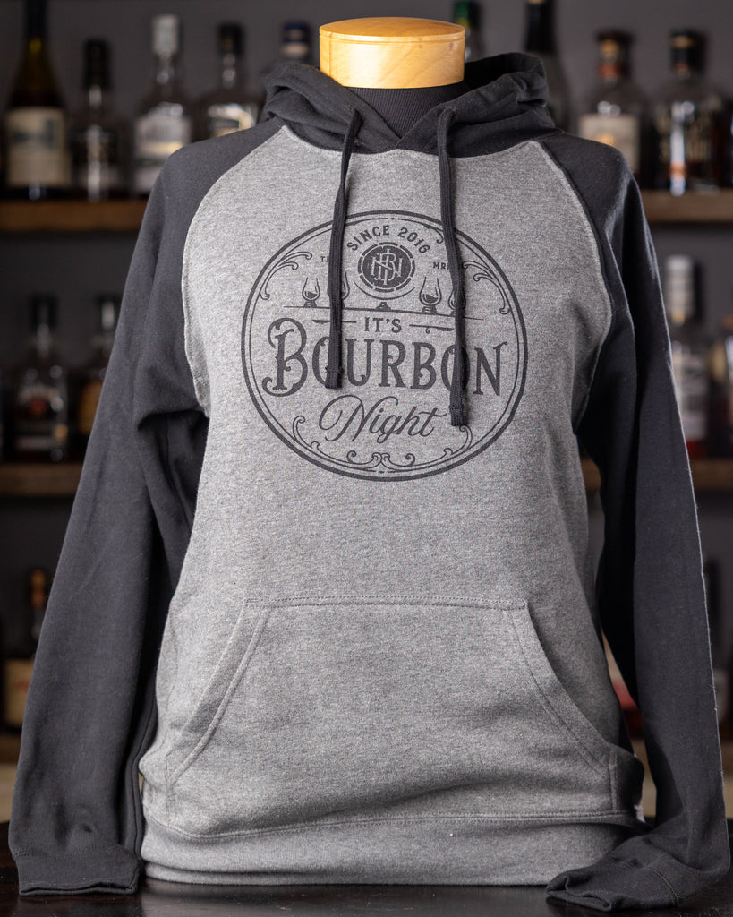 It's Bourbon Night Black & Gray Hoodie