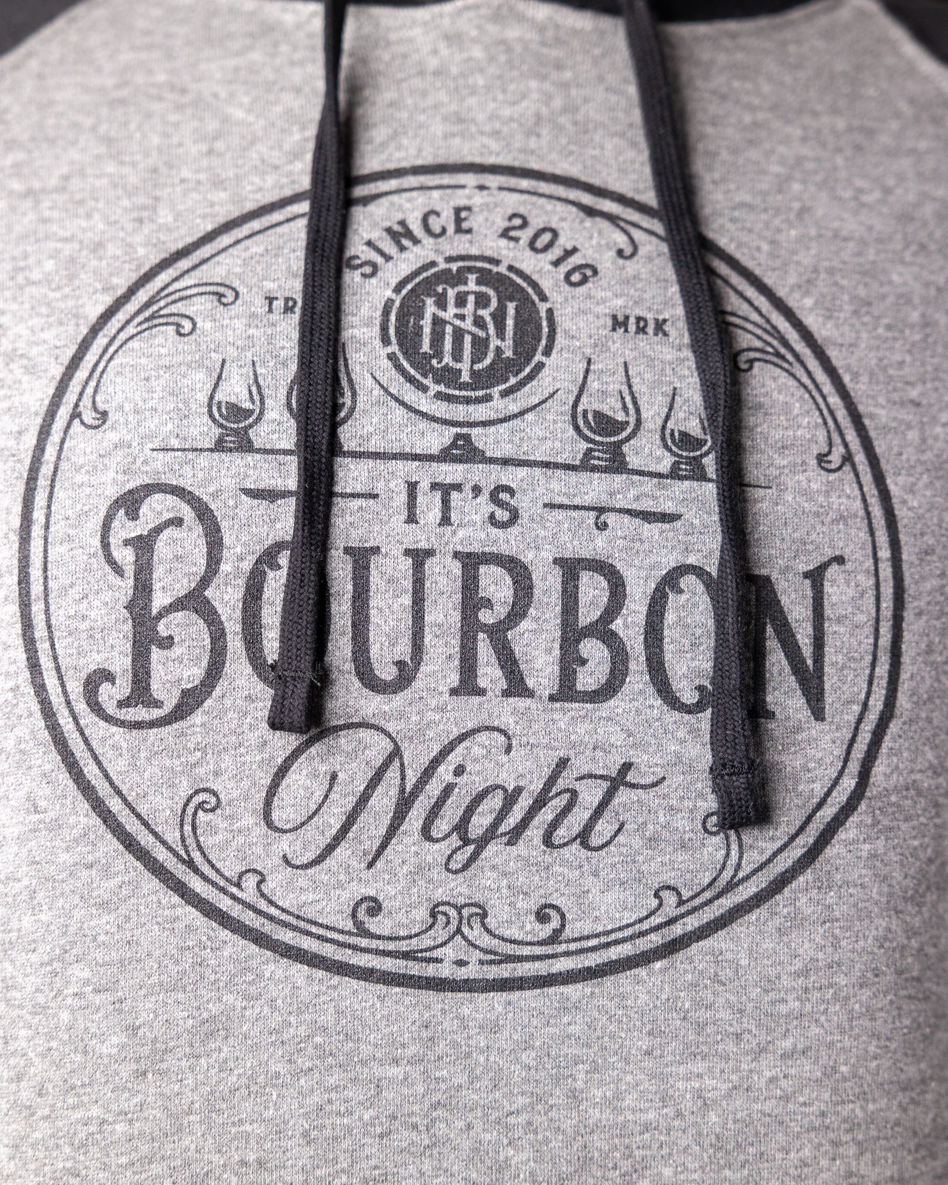 It's Bourbon Night Black & Gray Hoodie