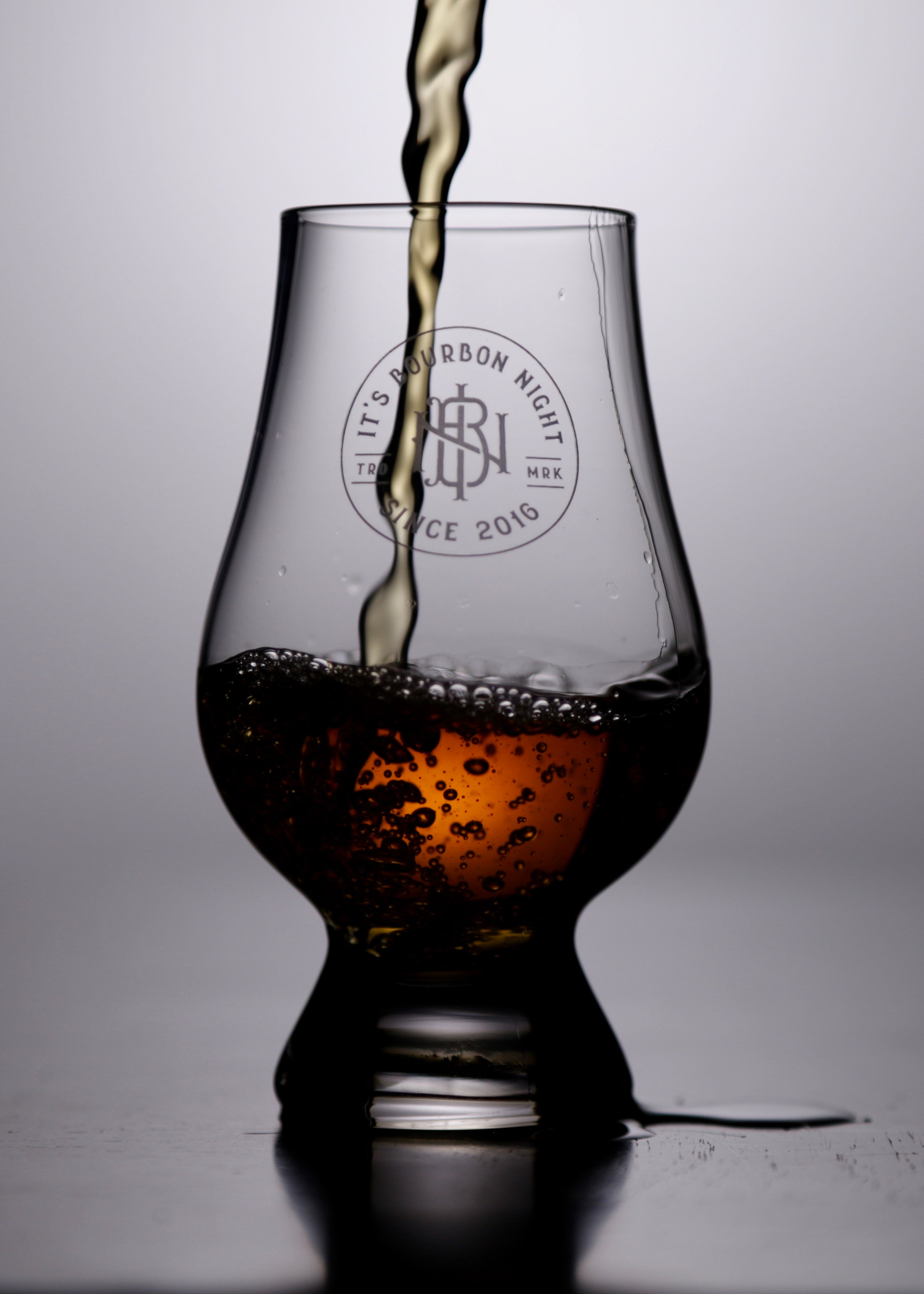 It's Bourbon Night Monogram Logo Glencairn