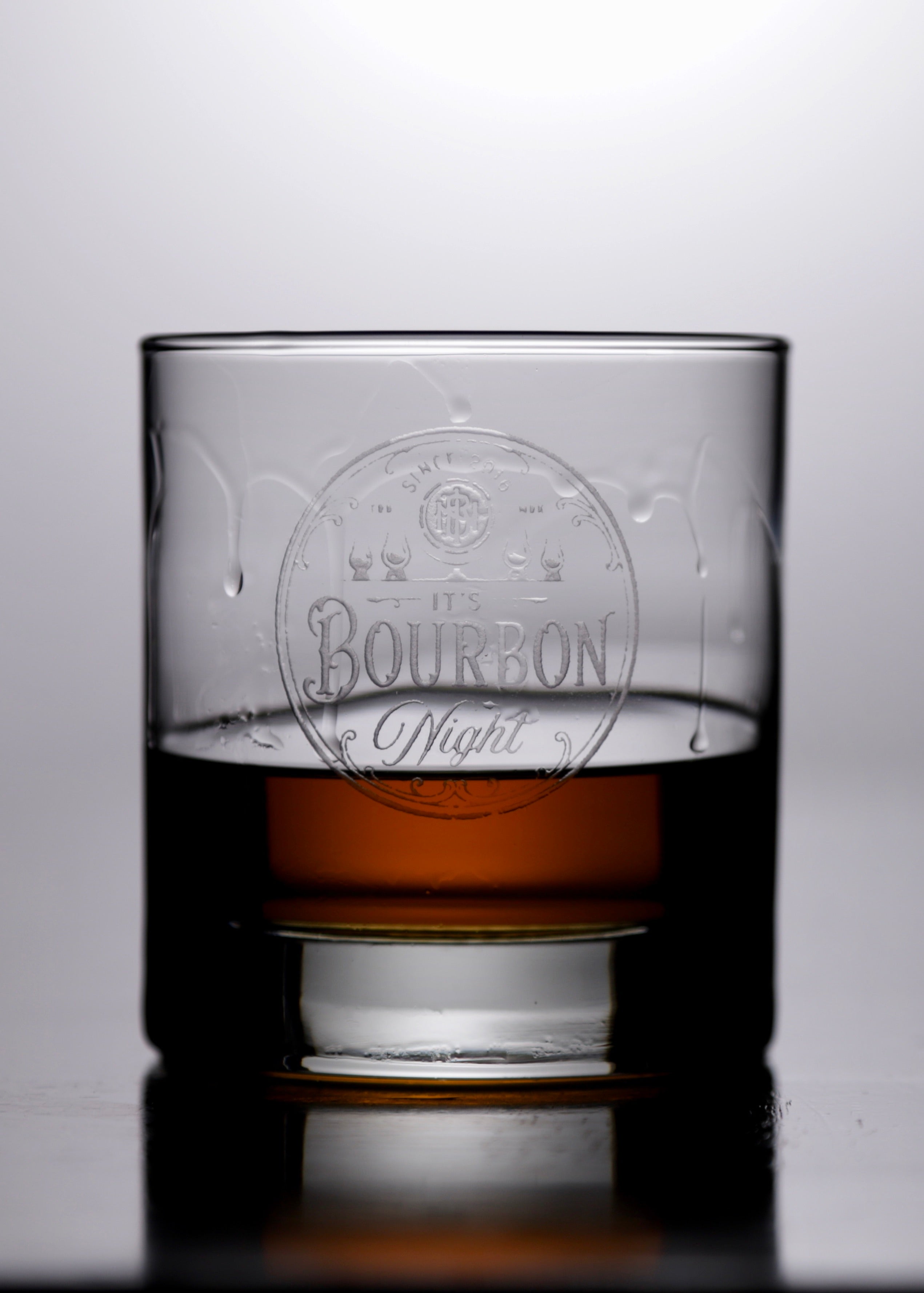 It's Bourbon Night Full Logo Rocks Glass