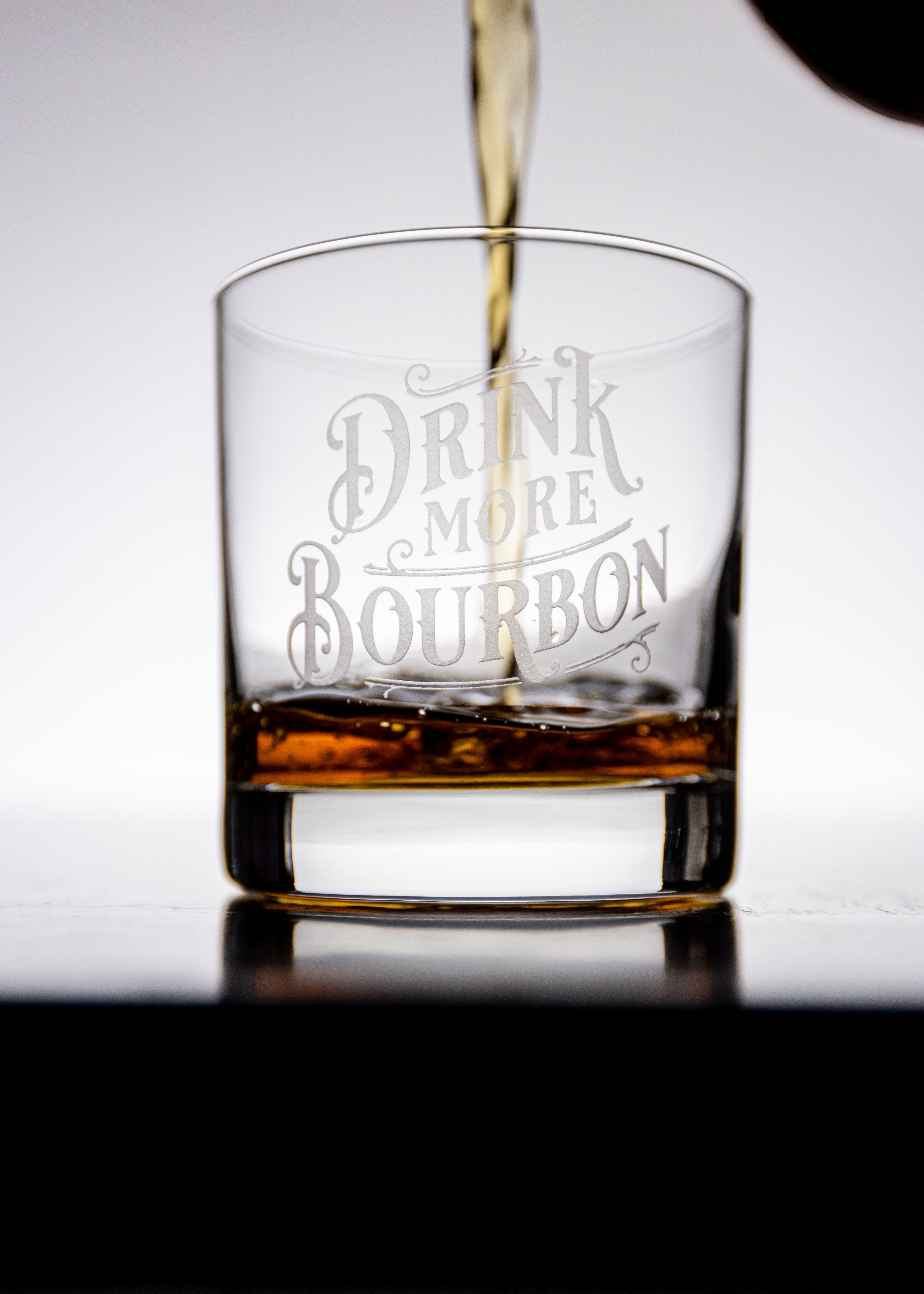 Drink More Bourbon Rocks Glass