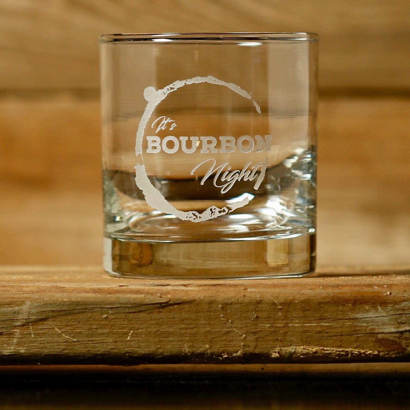 It's Bourbon Night Classic Logo Rocks Glass