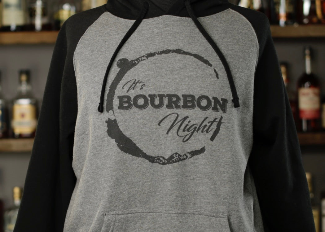 It's Bourbon Night Classic Logo Black & Gray Hoodie